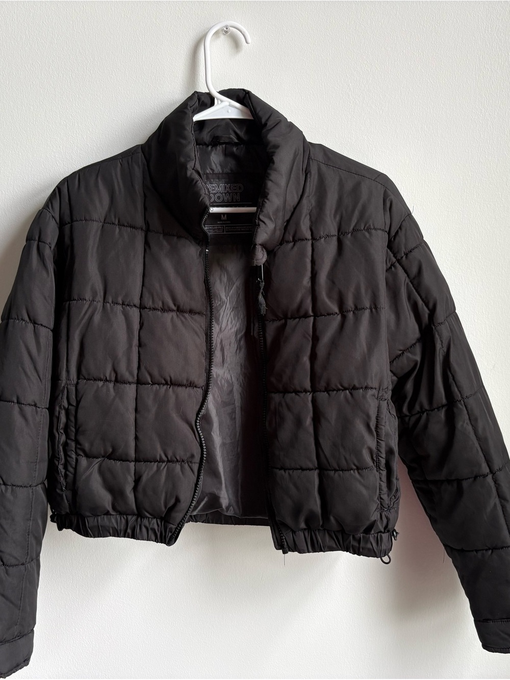 Aeropostale Black Quilted Cropped Puffer Jacket